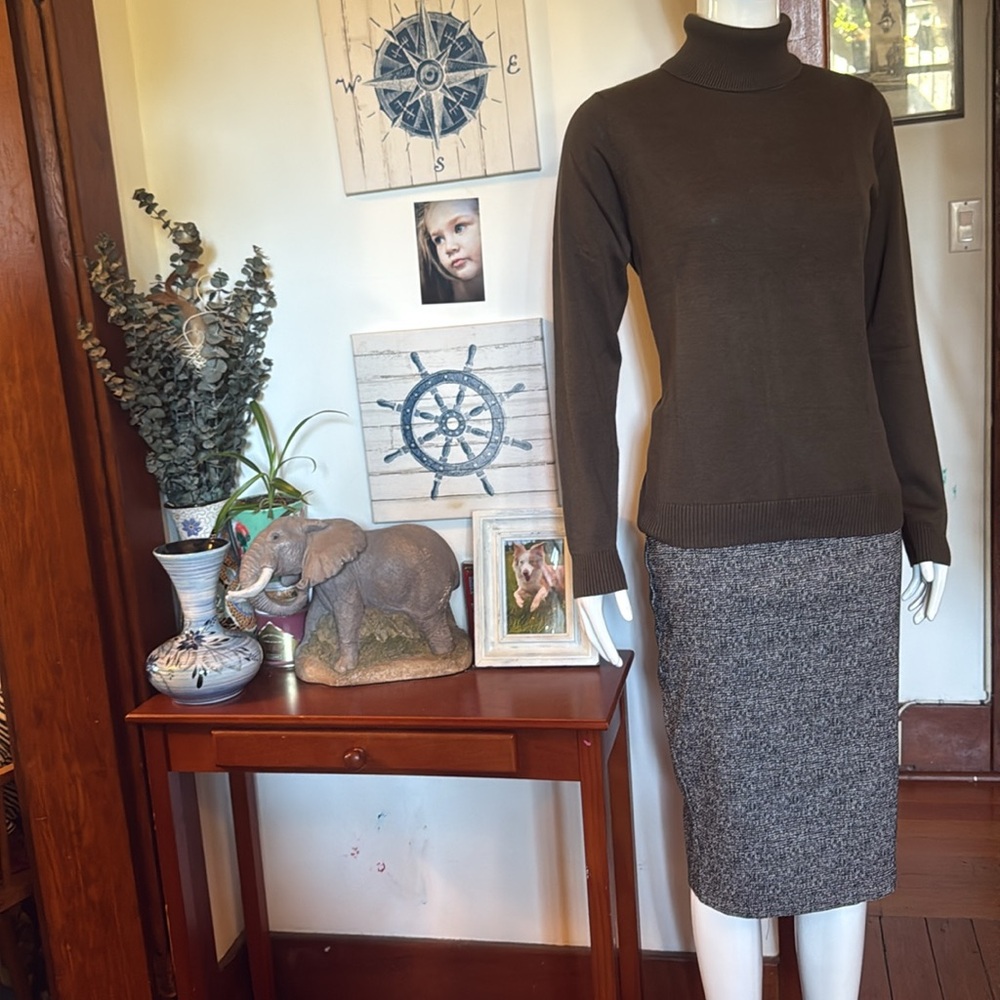 NWT northern reflections size small cotton Olive Turtleneck Sweater